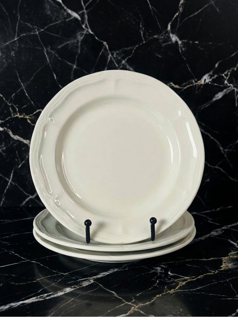 Set Of 3 Thomson Pottery China Bianca White Salad Bread Plate No Chips
